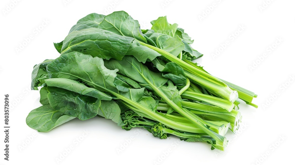 Chinese kale or Kai-laan or isolated on white background. Chinese kale or Kai-laan or isolated on white background.