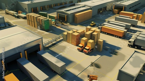 Warehouse and Logistics: Large storage areas and logistics operations within factory settings. 