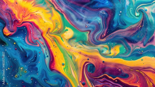 Psychedelic Liquid Swirl Patterns with Rainbow Colors