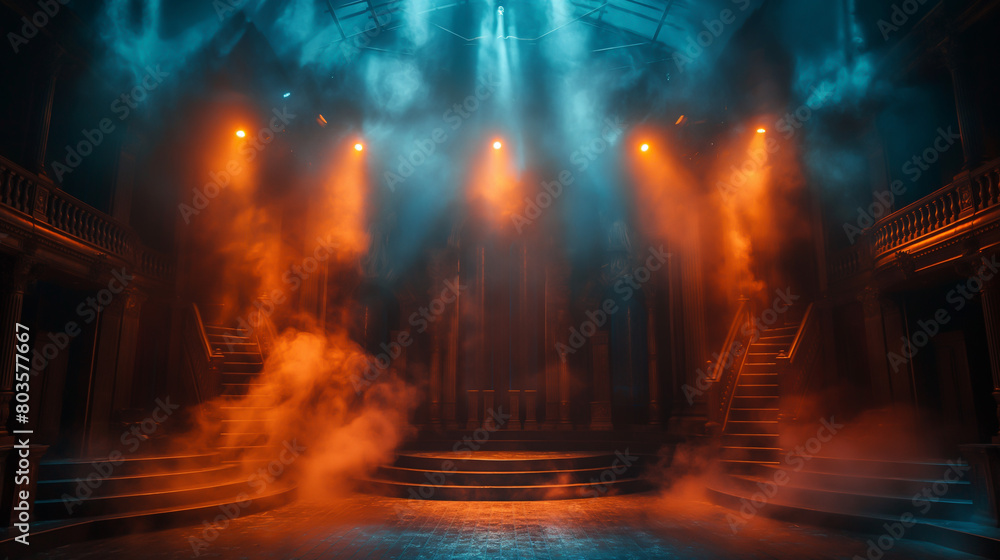 Fototapeta premium Stage, theater with light projection using a projector