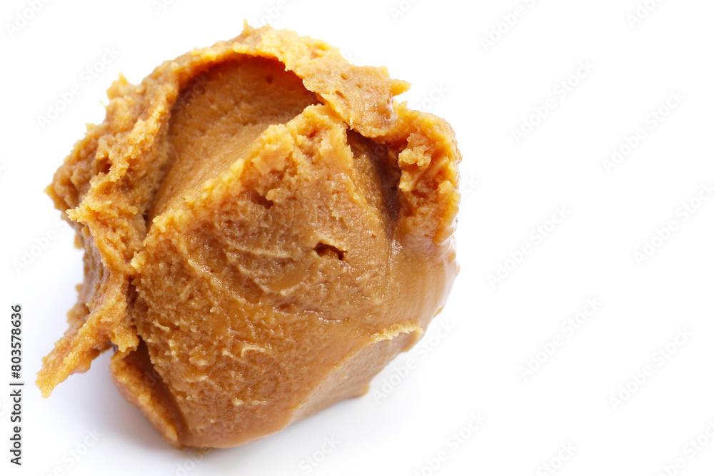 Japanese miso paste on white background. Japanese miso paste on white background.