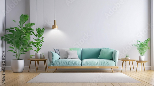 Modern living room generative AI photo