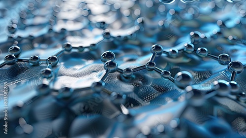 3D illustration of a molecular structure. photo