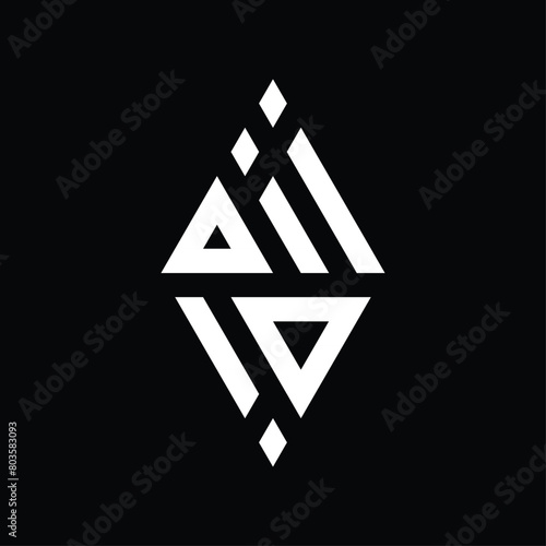 vector monogram logo design in the shape of a kite and forming the letters "a" and "i".