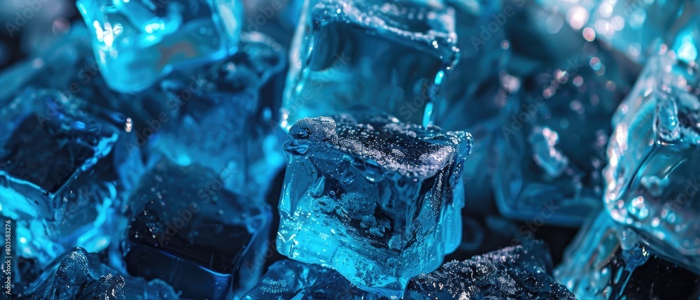 Chill out with a refreshing scene of ice cubes, a simple yet cool visual delight. Ai Generated. Chill out with a refreshing scene of ice cubes, a simple yet cool visual delight. Ai Generated.