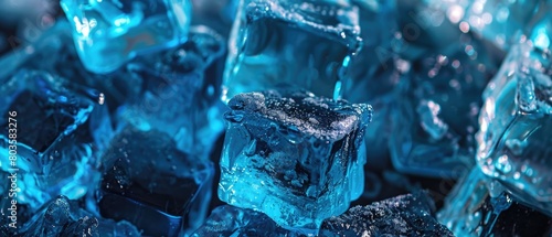 Chill out with a refreshing scene of ice cubes, a simple yet cool visual delight. Ai Generated.