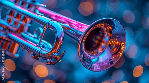 Neon Glow: Intimate Trumpet Detail photo