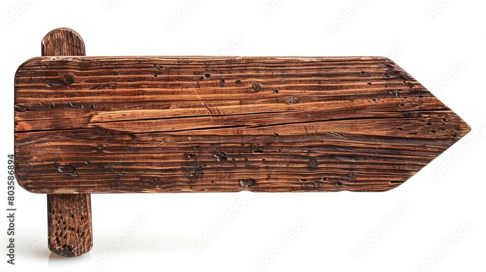 A wooden sign isolated on white, a blank canvas ready for messages or a rustic touch of decor. Ai Generated. A wooden sign isolated on white, a blank canvas ready for messages or a rustic touch of decor. Ai Generated.
