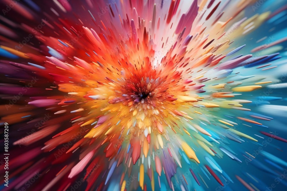 Obraz premium abstract background,color explosion,particles,matte,sharp focus,extreme angle