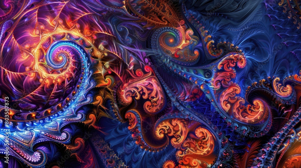 Mesmerizing neon fractal abstract wallpaper, blending vibrant colors in a hypnotic display, Ai Generated. Mesmerizing neon fractal abstract wallpaper, blending vibrant colors in a hypnotic display, Ai Generated.