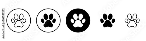 Paw icon vector isolated on white background. Paw Print icon