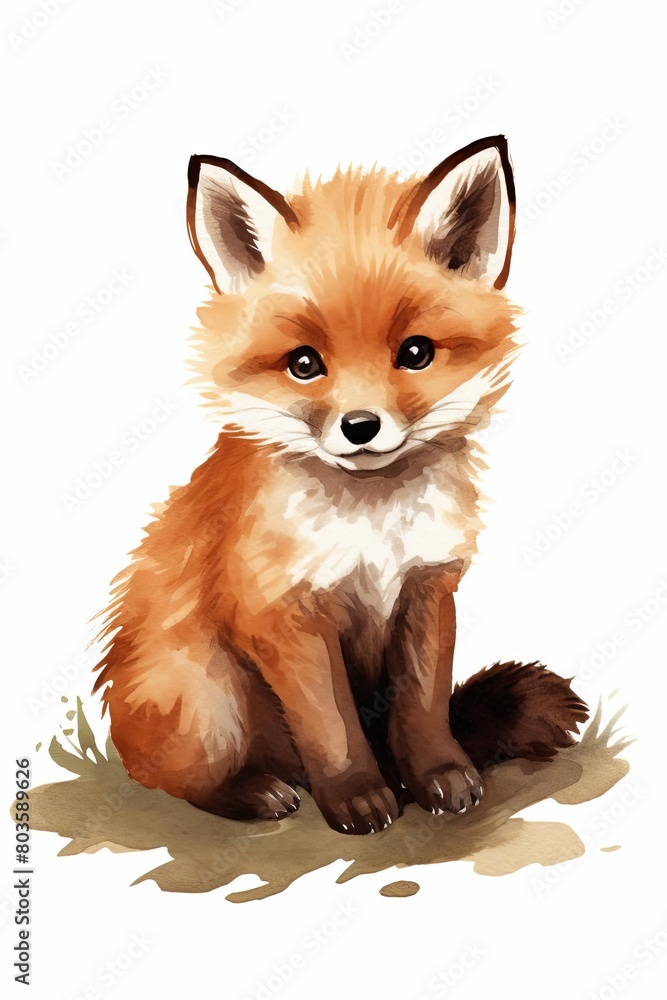 Fototapeta premium baby fox playing, adorable baby fox playing