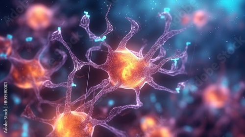 Neurons cells concept Generative AI photo