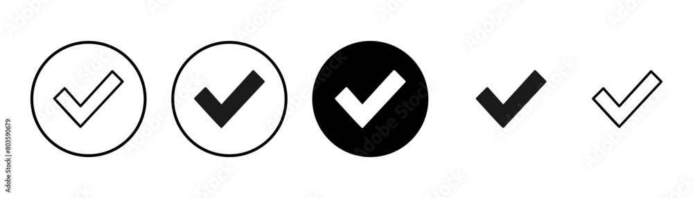 Check icon vector isolated on white background. check mark icon. check list button icon. Tick Check icon vector isolated on white background. check mark icon. check list button icon. Tick
