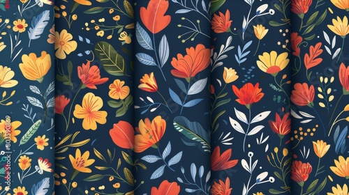 Floral patterns are suitable for fabrics, motifs, backgrounds, wallpapers, covers, etc. Illustration photo