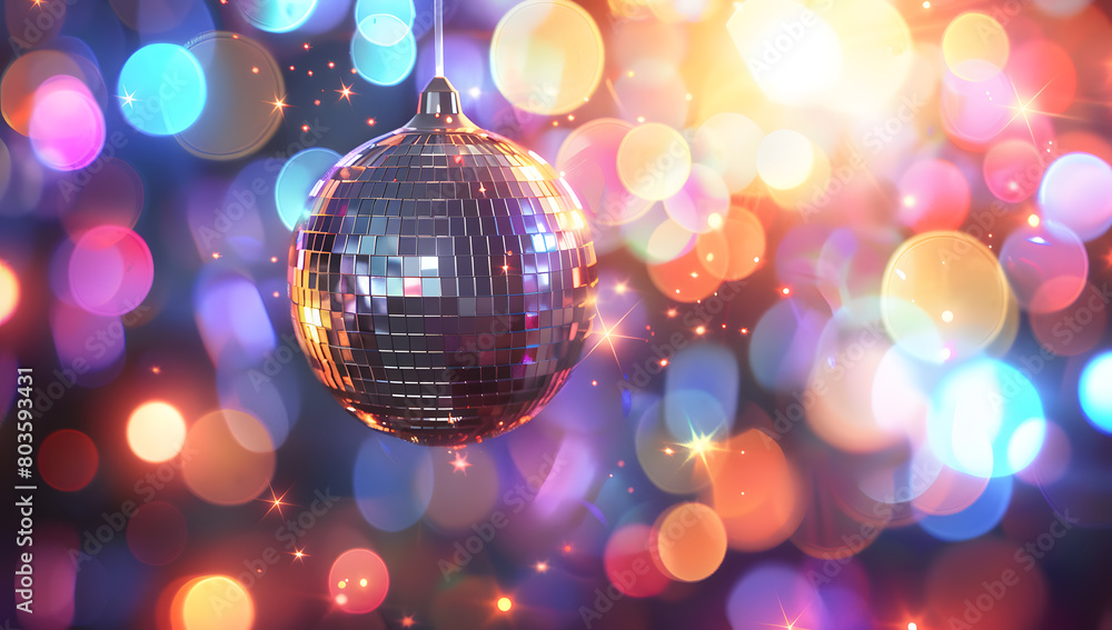 Glittering Mirror Ball Close-up at a Fancy Disco Glittering Mirror Ball Close-up at a Fancy Disco