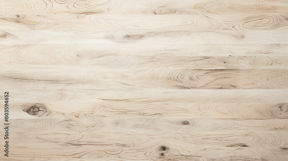 Fototapeta premium imagine A bird's eye view of an empty wooden backdrop in a light birch color.