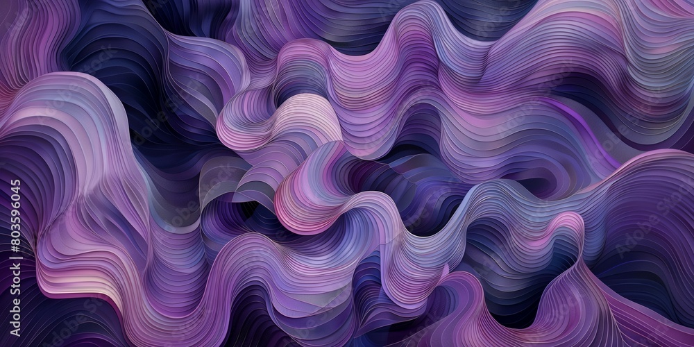 Fototapeta premium Abstract Purple Background or Banner Waves Swirls Wavy 
