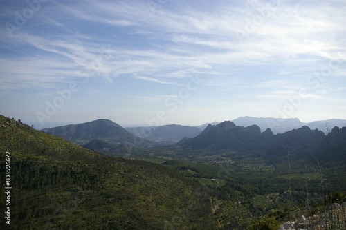 Paisaje de Montaña con el PUIG CAMPANA, pueblo de Finestrat, provincia de Alicante. España