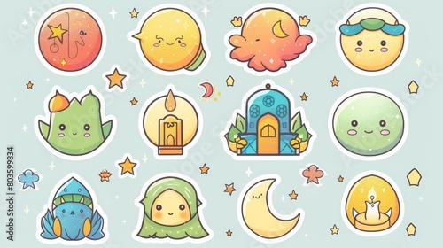 Cheerful Kawaii Ramadan Icons