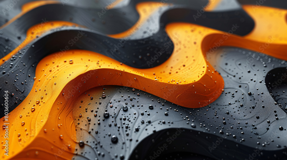 Dynamic Textured Waves in Black and Orange: A Close-Up of Artistic Design
Dynamic Textured Waves in Black and Orange: A Close-Up of Artistic Design