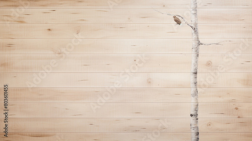 imagine A bird's eye view of an empty wooden backdrop in a light birch hue.