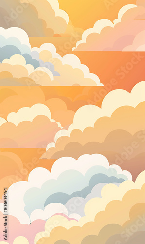 Clouds background in soft, warm, pastel and neutra photo