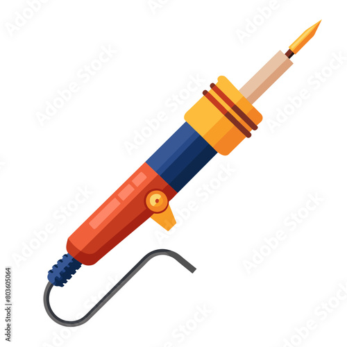 colorful flat illustration of soldering iron