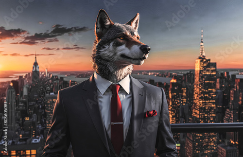 Rich businessman wolf in new york city