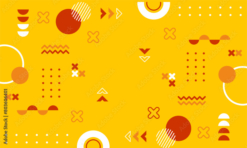 Modern abstract background with memphis elements in yellow and retro themed posters banners and website landing pages. Modern abstract background with memphis elements in yellow and retro themed posters banners and website landing pages.