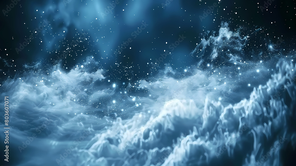 Majestic Night Sky Above Clouds Illuminated by Starlight Majestic Night Sky Above Clouds Illuminated by Starlight