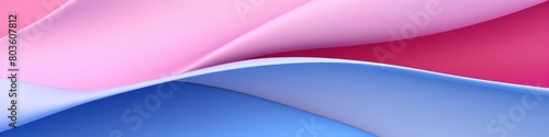 Minimalistic Rose Pink, Sky Blue colors wavy wallpaper with clean lines and bold colors, contemporary design, banner