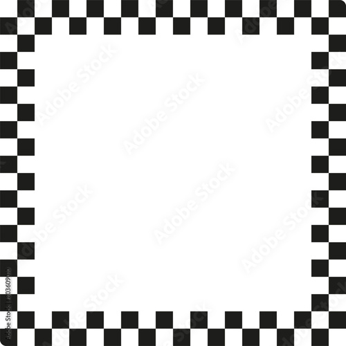 Transparent checkerboard pattern frame. Chessboard border design. Background transparency concept. Vector illustration. EPS 10.