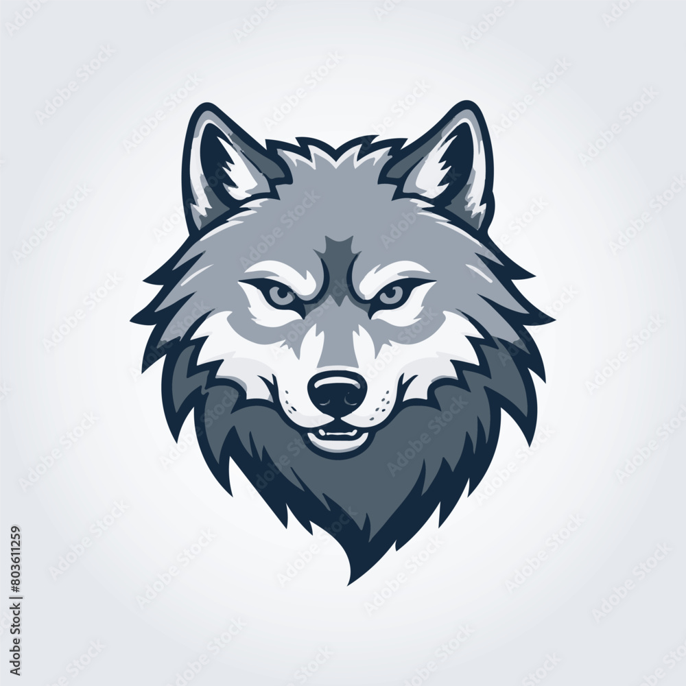 wolf head mascot logo