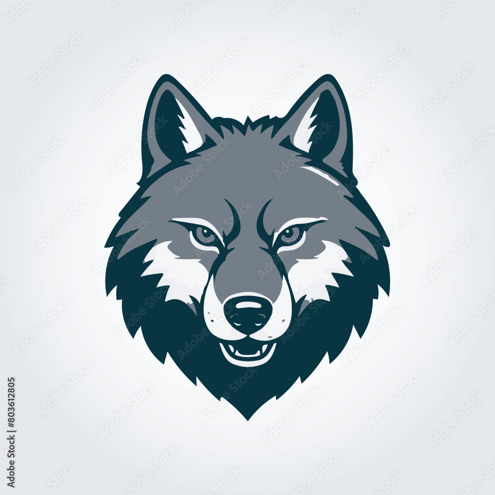 Naklejka premium wolf head mascot logo