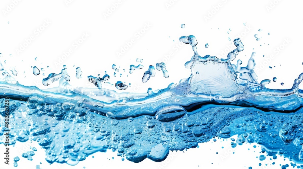 blue water with splash and air bubbles isolated on white background. water. Illustrations blue water with splash and air bubbles isolated on white background. water. Illustrations