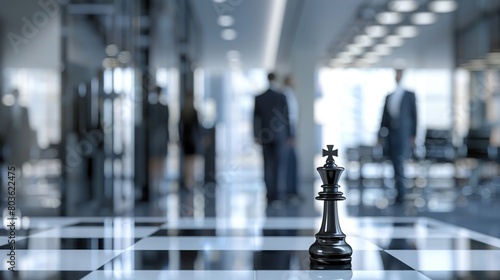 Chess business concept, leader & success. Chess figures on a chessboard.