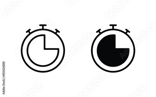 stopwatch icon set, Timer, stopwatch symbol vector photo