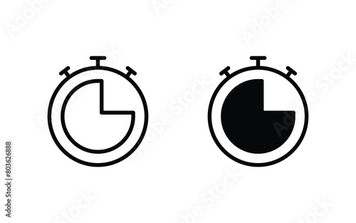 stopwatch icon set, Timer, stopwatch symbol vector