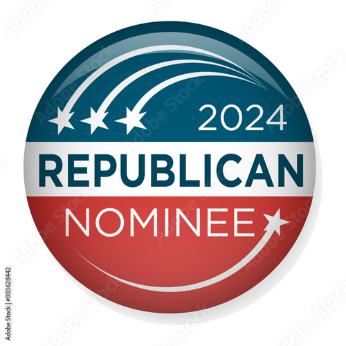 2024 Vote Republican Design with Nominee Patriotic Red white and Blue Stars and Stripes photo