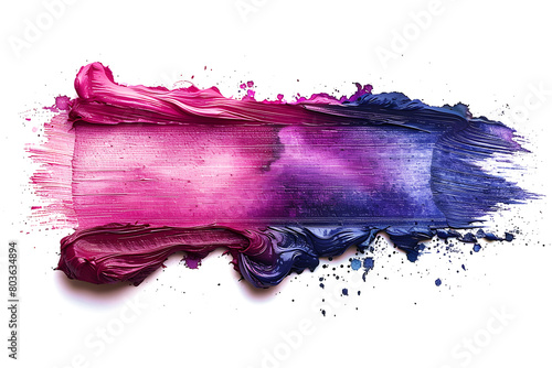 Vibrant magenta and fuchsia watercolor brush stroke on transparent background.