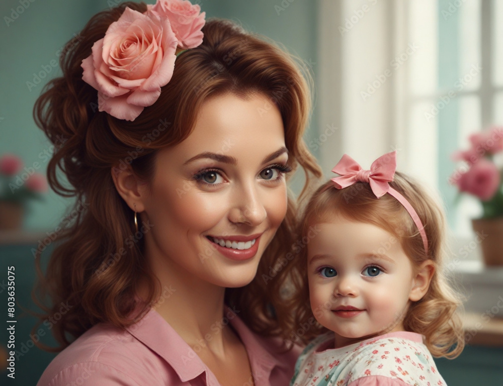 mother and cute daughter mother and cute daughter