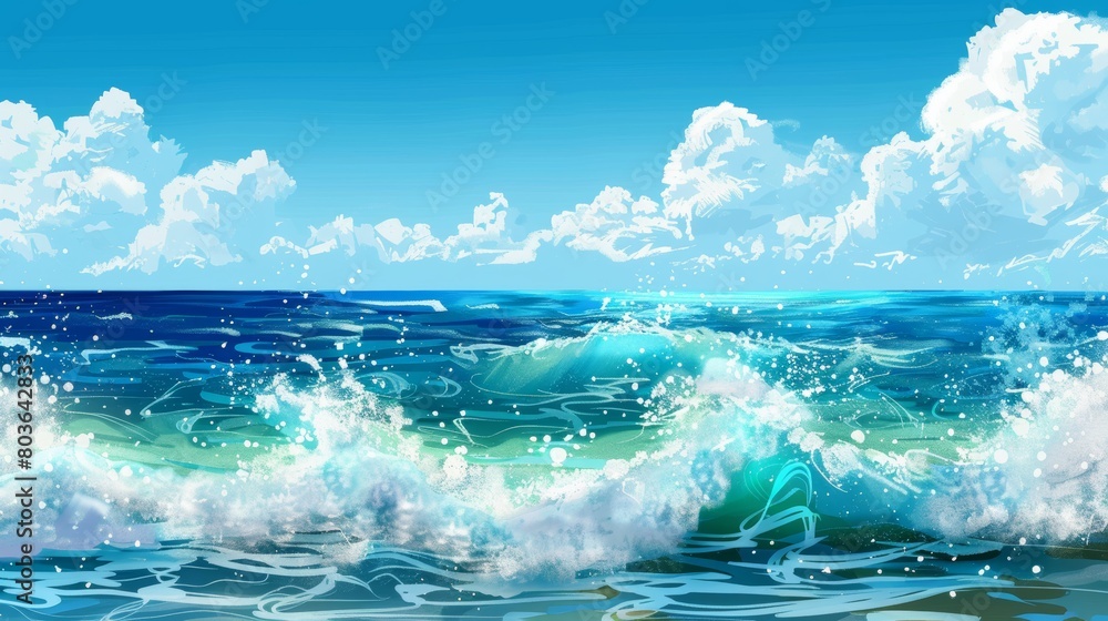 Nature summer or spring ocean sea background. water. Illustrations