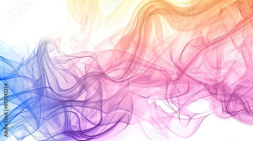 abstract style smoke multicolored line ornament background