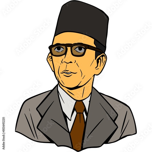 Indonesia National Hero Ki Hajar Dewantara Illustration photo