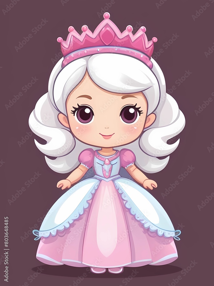 cute kawai cartoon princess wearing crown cute kawai cartoon princess wearing crown