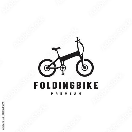 Folding bike vintage logo design illustration