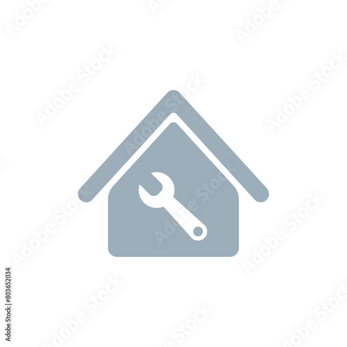 Vector House Improvement or Home Repair Symbol on White Background