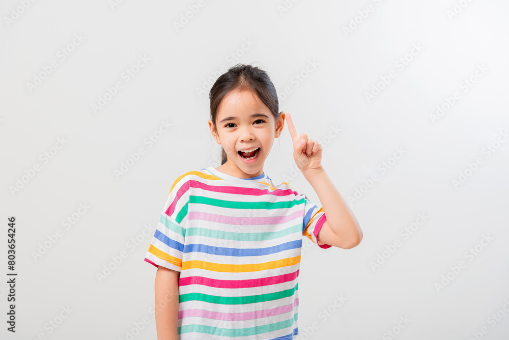 Cheerful Asian girl Posing cutely on a white background Cheerful Asian girl Posing cutely on a white background