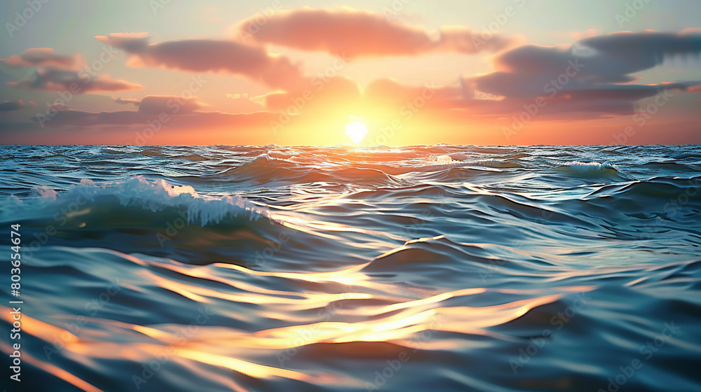 Abstract Seascape Sunset Background Golden Abstract Seascape Sunset Background Golden